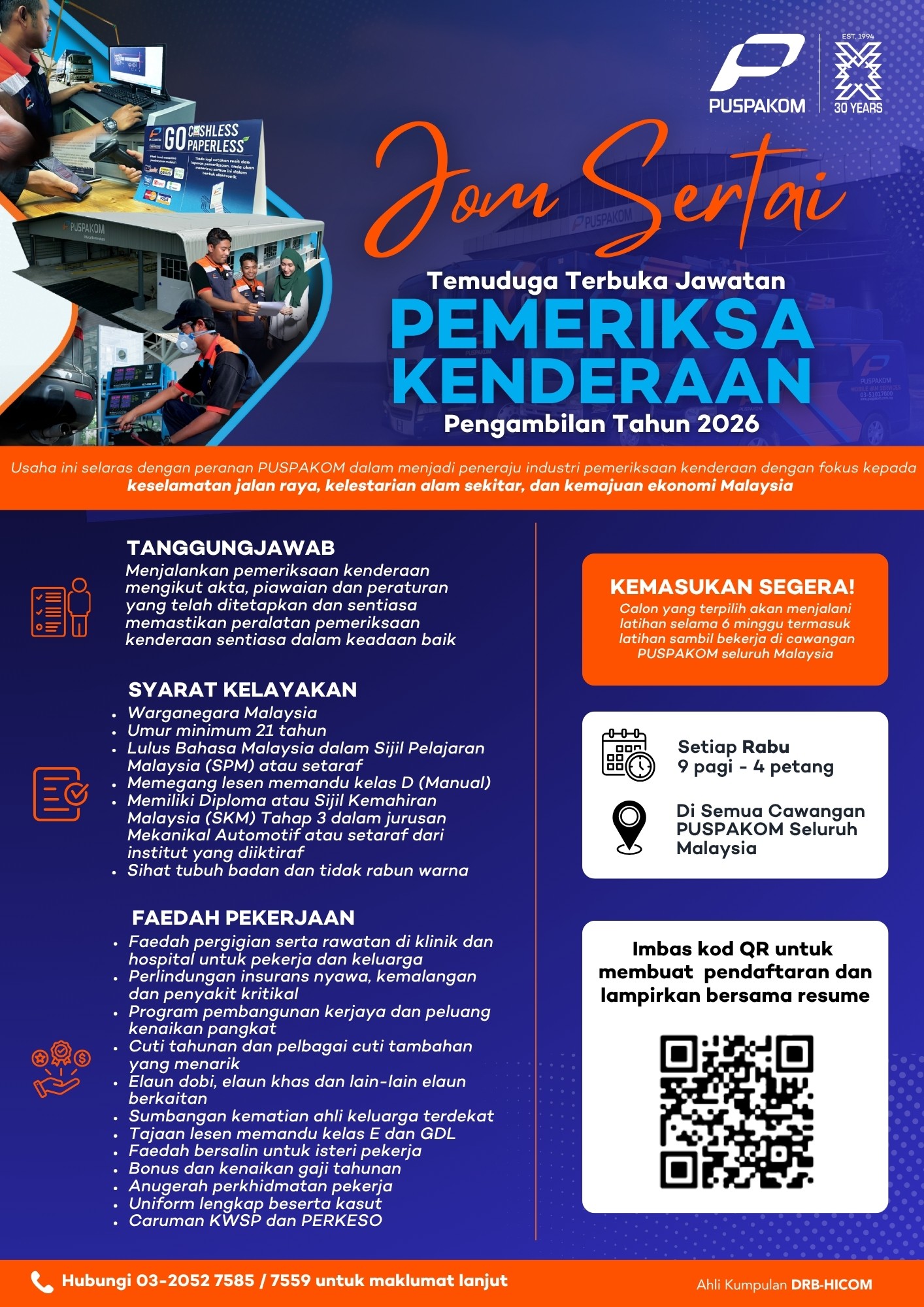 PUSPAKOM Pengambilan Pemeriksa Kenderaan 2026